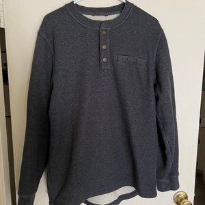 Charcoal Katahdin Waffle Fleece Henley Thermal